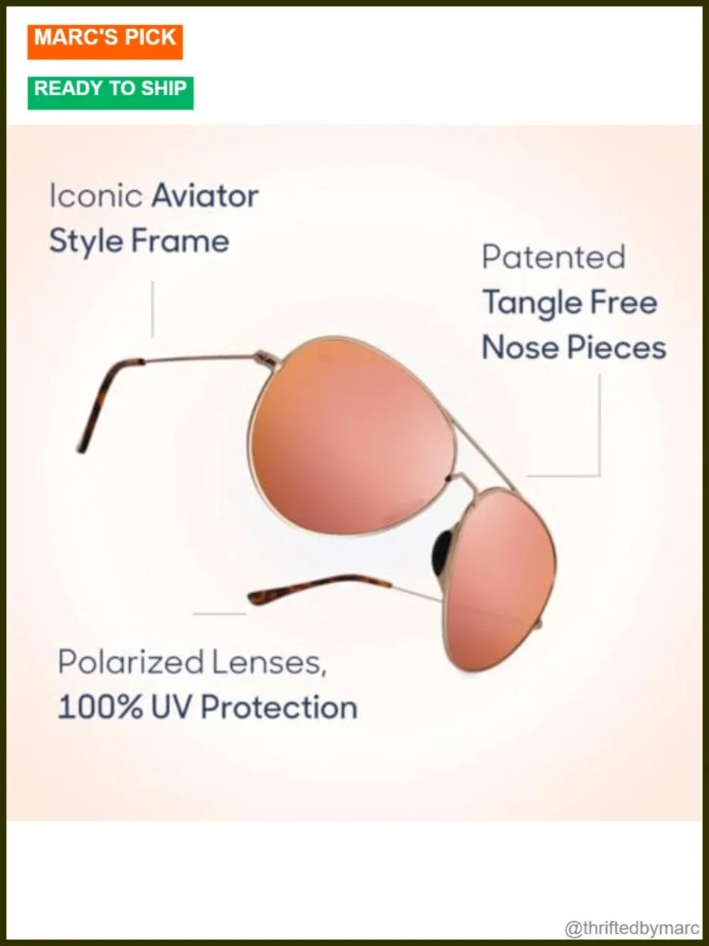 Polarized Aviator Sunglasses Stainless Steel Frame
